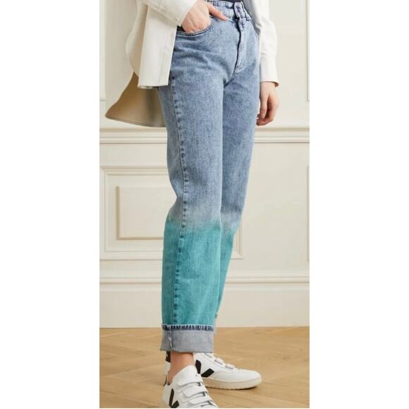 Stella McCartney Degrade Mid Rise Straight Leg Relaxed Multi Color Jeans Size 29 - Picture 5 of 15